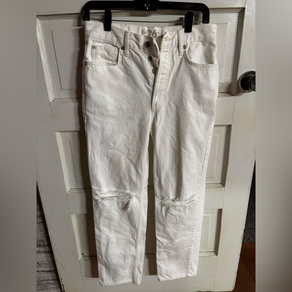 We The Free White Straight Jeans